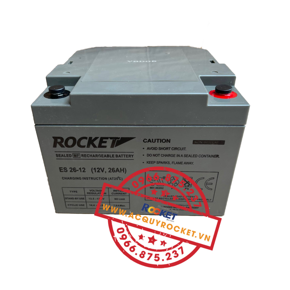 ắc quy viễn thông rocket es26-12 12v26ah