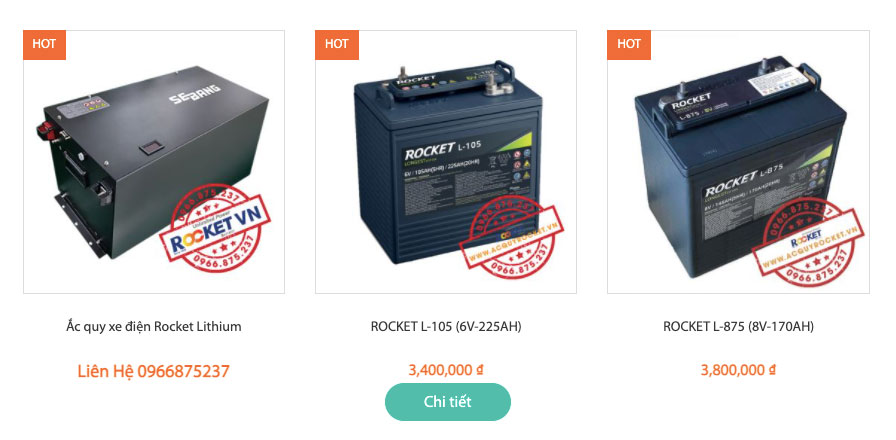 ắc quy xả sâu rocket