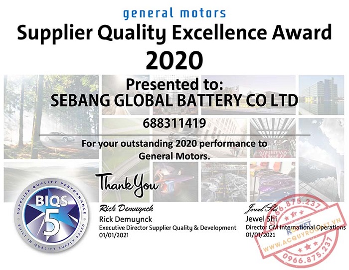 Rocket Battery nhà cung cấp ắc quy hàng đầu cho General Motors tại Đức 2020