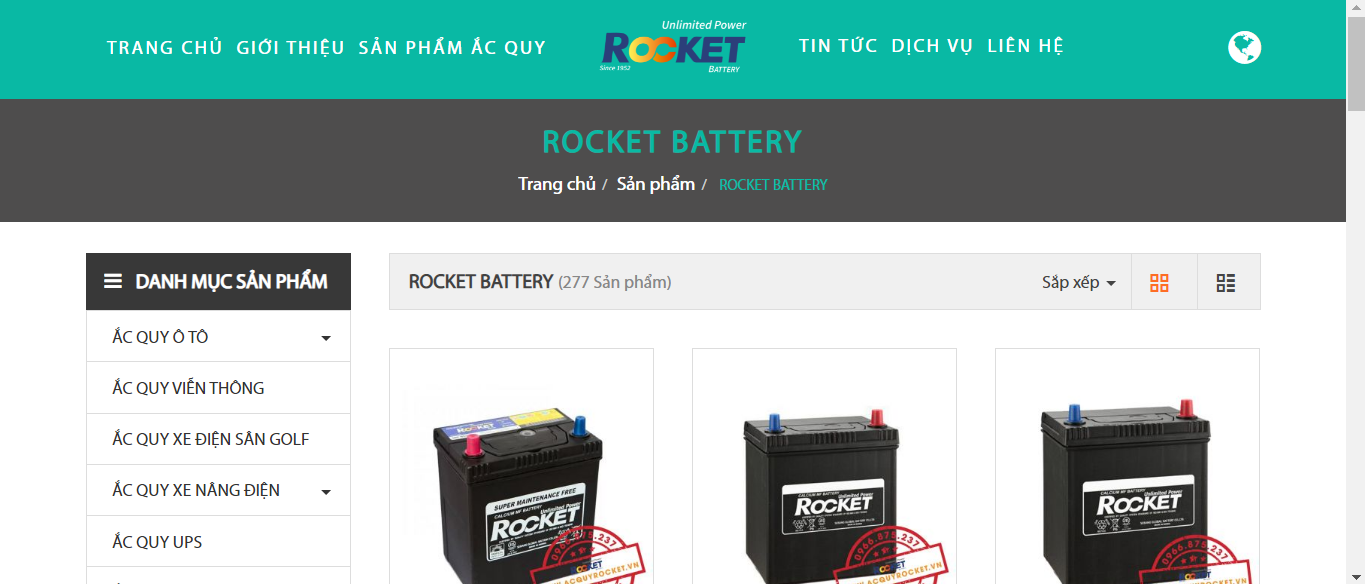 Đại lý cung cấp acquy Rocket chính hãng